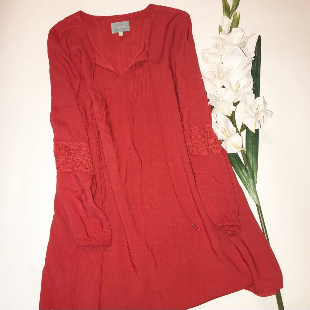 Skies are Blue oversized lace Red Orange Tunic